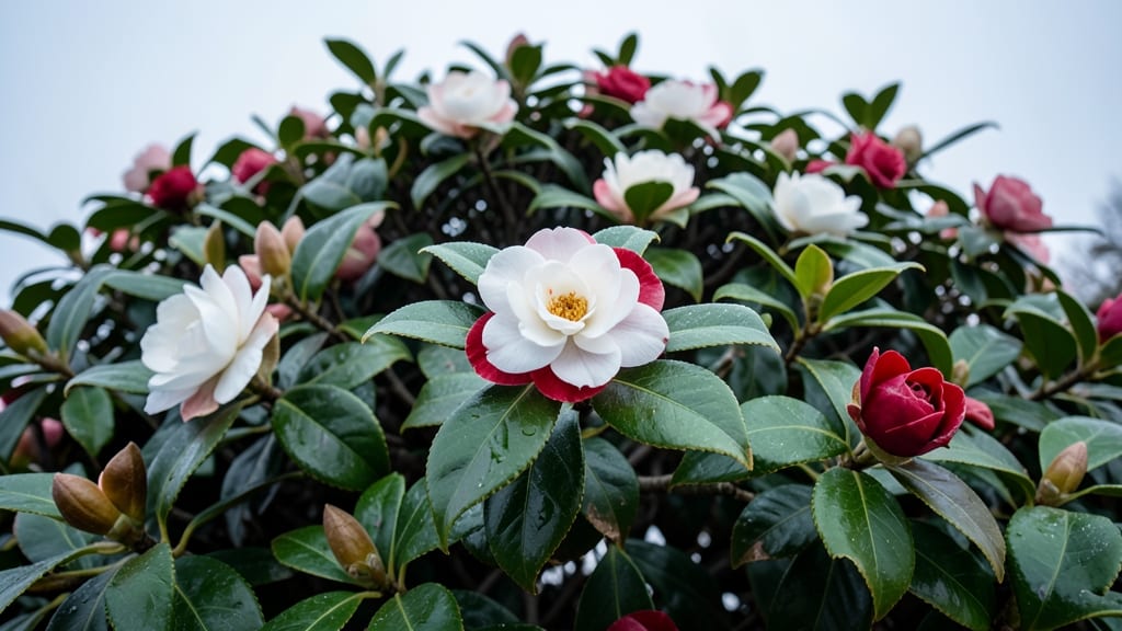 Christmas Camellia Elegant Blooms