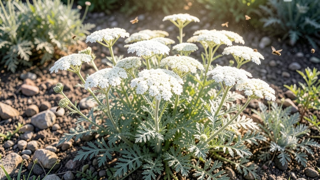 White Yarrow for Pollinator Magnet Gardens