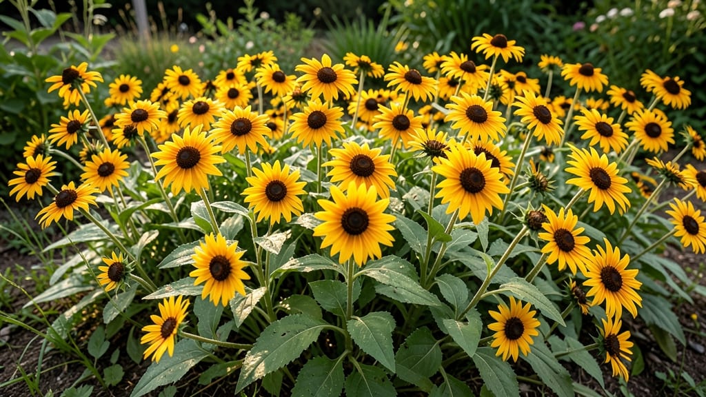 Black-Eyed Susan's Golden-Yellow Blooms