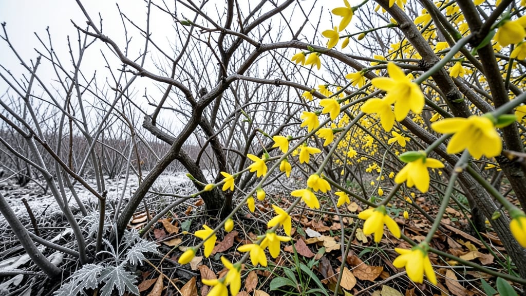 Winter Jasmine with Golden Yellow Flowers