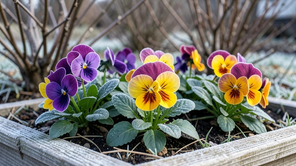 Pansies with Bold Winter Colors