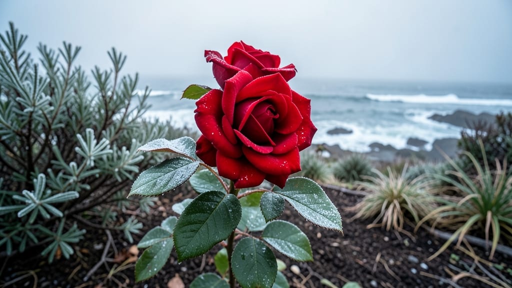 Winter Scarlet Rose (Rosa bracteata)