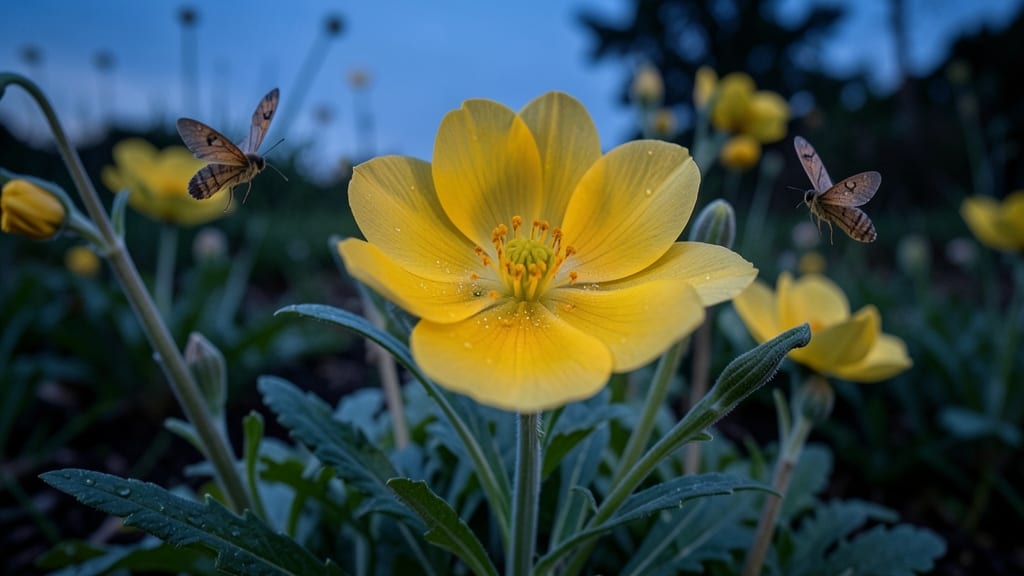 Evening Primrose with Golden Yellow Petals