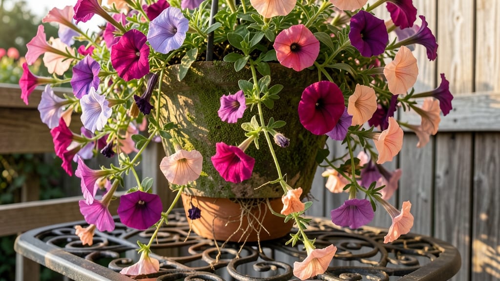 Petunias in Hanging Baskets